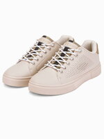 Men's high-top trainers T384 - beige