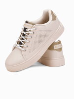 Men's high-top trainers T384 - beige