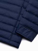 Men's quilted biker jacket - navy blue V2 C553