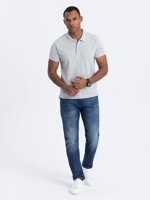 Men's plain polo shirt S1374 - grey
