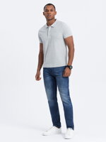 Men's plain polo shirt S1374 - grey