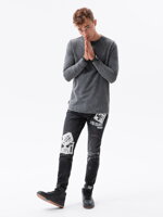 Men's plain longsleeve L138 - black