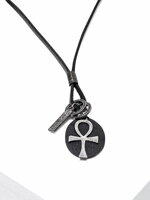 Men's necklace on the leather strap A359