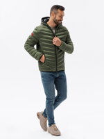 Men's mid-season quilted jacket C368 - green