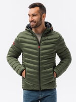 Men's mid-season quilted jacket C368 - green