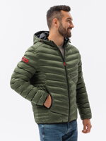 Men's mid-season quilted jacket C368 - green