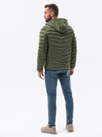 Men's mid-season quilted jacket C368 - green