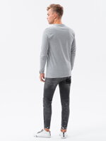 Men's plain longsleeve L133 - light grey melange