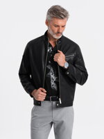 Men's leather jacket - black C604