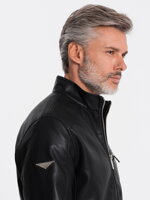 Men's leather jacket - black C604