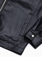Men's leather jacket - black C604