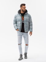 Men's winter jacket C529 - light blue