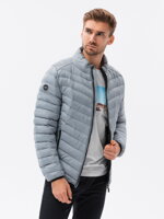 Men's mid-season quilted jacket C528 - grey
