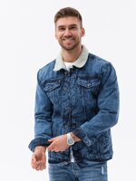 Men's mid-season jacket C523 - indigo