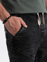 Men's denim shorts - black W361