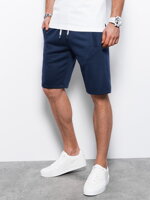 Men's short shorts with pockets - navy blue V12 OM-SRBS-0109