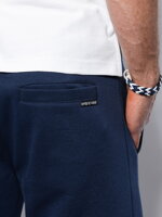 Men's short shorts with pockets - navy blue V12 OM-SRBS-0109