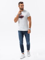 Men's printed t-shirt S1434 V-21B- white