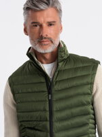 Men's quilted vest - dark green V54