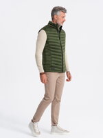Men's quilted vest - dark green V54