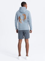 Men's hooded sweatshirt - V1 blue B1357