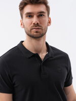 Men's plain polo shirt S1374 - black