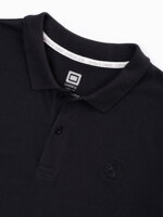 Men's plain polo shirt S1374 - black