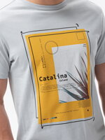 Men's printed t-shirt S1434 V-13B- blue