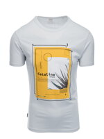 Men's printed t-shirt S1434 V-13B- blue