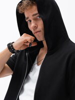 Men's zip-up sweatshirt with short sleeves B960 - black