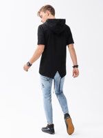 Men's zip-up sweatshirt with short sleeves B960 - black