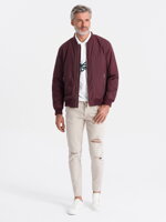 Men's mid-season quilted jacket C538- dark red