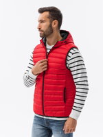 Men's quilted vest V53 - red