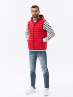 Men's quilted vest V53 - red