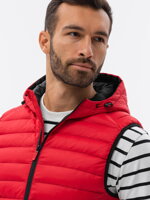 Men's quilted vest V53 - red