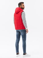 Men's quilted vest V53 - red