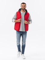 Men's quilted vest V53 - red