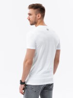 Men's printed cotton t-shirt - white V1 S1753