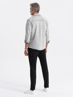 Men's knit pants with elastic waistband - black V2 OM-PACP-0121