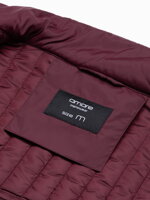 Men's quilted biker jacket - maroon V6 C553
