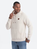 Men's kangaroo hoodie - cream V1 OM-SSNZ-0117
