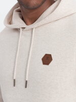 Men's kangaroo hoodie - cream V1 OM-SSNZ-0117