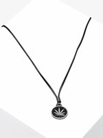 Men's necklace on the leather strap A350