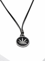 Men's necklace on the leather strap A350
