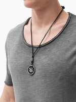 Men's necklace on the leather strap A350