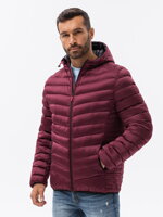 Men's mid-season quilted jacket C368 - dark red