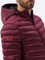 Men's mid-season quilted jacket C368 - dark red