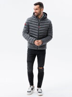 Men's mid-season quilted jacket C368 - grey