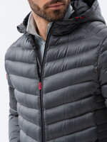 Men's mid-season quilted jacket C368 - grey