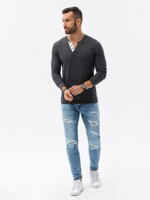 Men's plain longsleeve L133 - dark grey